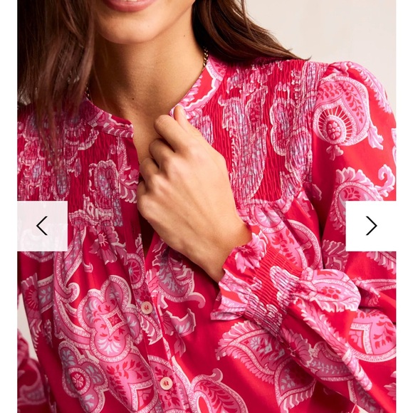 NWT Boden Helena Paisley Print Cotton Blouse Size 10 - Picture 3 of 7